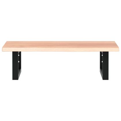 Стенен рафт за мивка, стомана и масивно дърво дъб