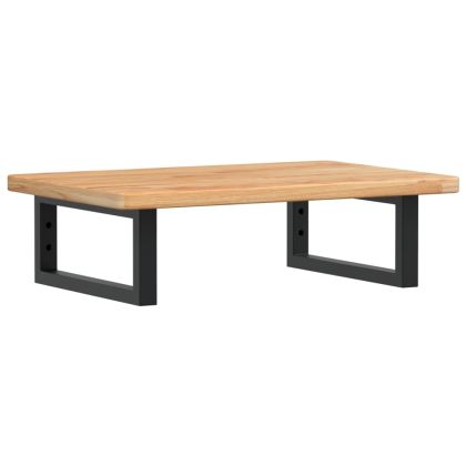 Стенен рафт за мивка, стомана и масивно дърво дъб