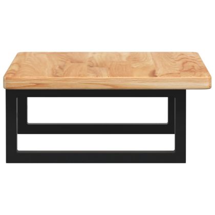 Стенен рафт за мивка, стомана и масивно дърво дъб