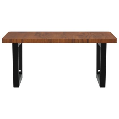 Стенен рафт за мивка, стомана и масивно дърво дъб