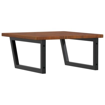 Стенен рафт за мивка, стомана и масивно дърво дъб