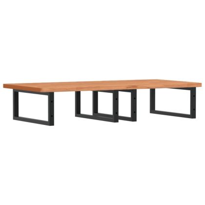 Стенен рафт за мивка, стомана и масивно дърво бук