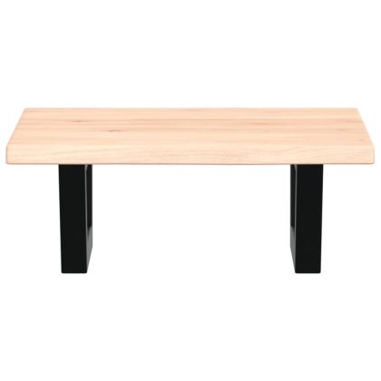 Стенен рафт за мивка, стомана и масивно дърво дъб