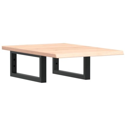 Стенен рафт за мивка, стомана и масивно дърво дъб