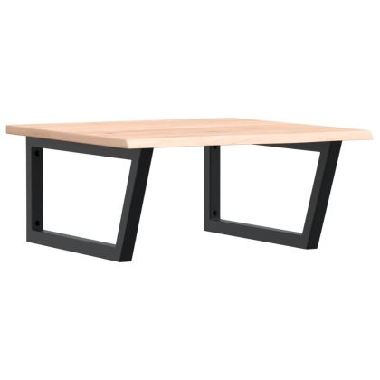 Стенен рафт за мивка, стомана и масивно дърво дъб