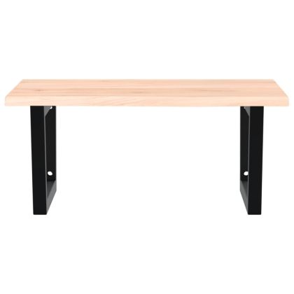 Стенен рафт за мивка, стомана и масивно дърво дъб