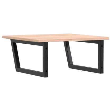 Стенен рафт за мивка, стомана и масивно дърво дъб