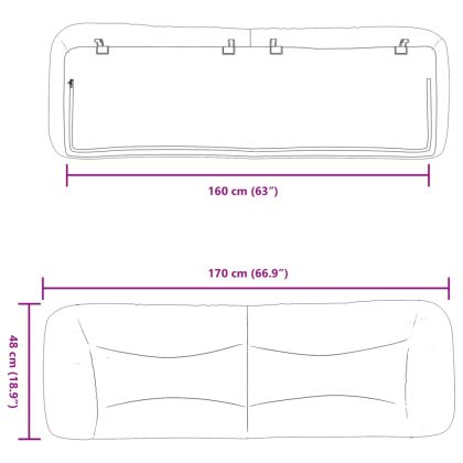 Мека табла за легло Hvar, тъмнокафява, 160 см, плат