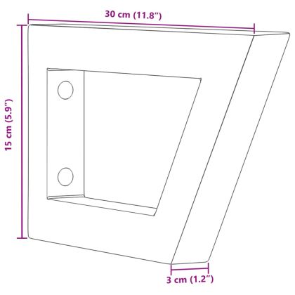Рафтови скоби за мивка, 2 бр, черен, трапецовидни, стомана
