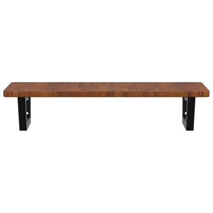 Стенен рафт за мивка, стомана и масивно дърво дъб