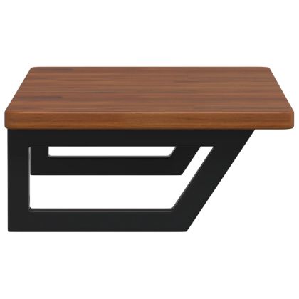 Стенен рафт за мивка, стомана и масивно дърво дъб