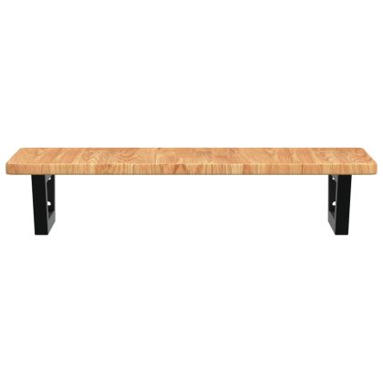 Стенен рафт за мивка, стомана и масивно дърво дъб