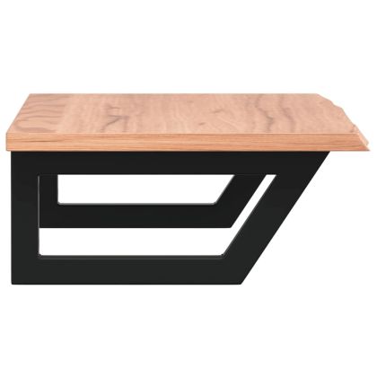 Стенен рафт за мивка, стомана и масивно дърво дъб