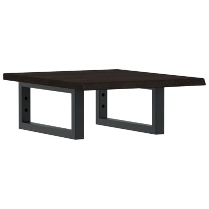 Стенен рафт за мивка, стомана и масивно дърво дъб