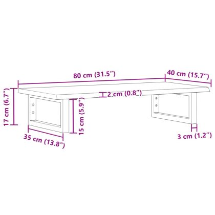 Стенен рафт за мивка, стомана и масивно дърво дъб