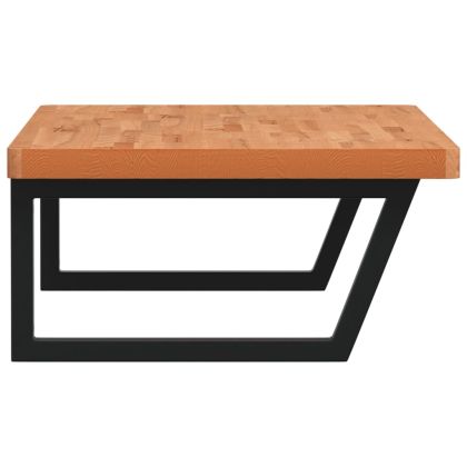 Стенен рафт за мивка, стомана и масивно дърво бук