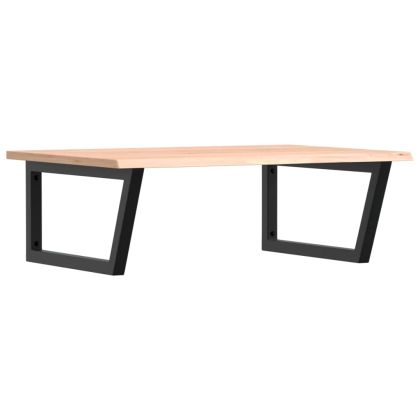 Стенен рафт за мивка, стомана и масивно дърво дъб