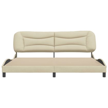 Рамка за легло без матрак Hvar, кремава, 200x200 см, плат