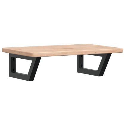 Стенен рафт за мивка, стомана и масивно дърво дъб