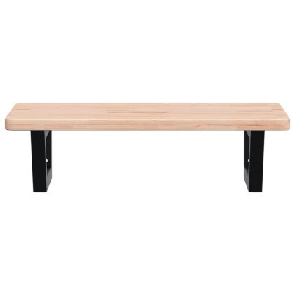 Стенен рафт за мивка, стомана и масивно дърво дъб