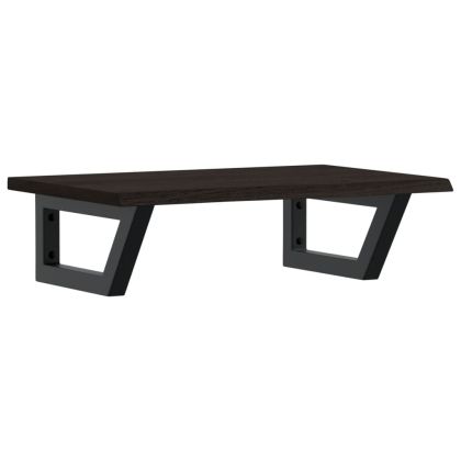 Стенен рафт за мивка, стомана и масивно дърво дъб