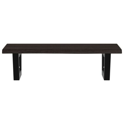 Стенен рафт за мивка, стомана и масивно дърво дъб