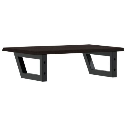 Стенен рафт за мивка, стомана и масивно дърво дъб