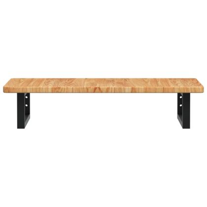 Стенен рафт за мивка, стомана и масивно дърво дъб