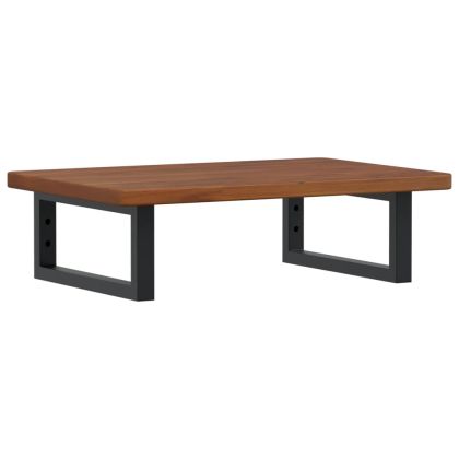 Стенен рафт за мивка, стомана и масивно дърво дъб