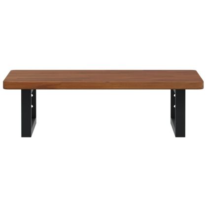 Стенен рафт за мивка, стомана и масивно дърво дъб