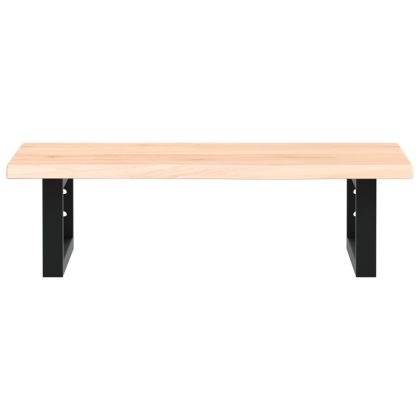 Стенен рафт за мивка, стомана и масивно дърво дъб