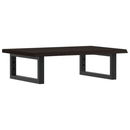 Стенен рафт за мивка, стомана и масивно дърво дъб