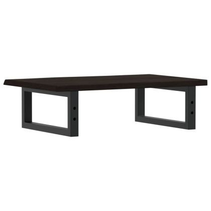 Стенен рафт за мивка, стомана и масивно дърво дъб