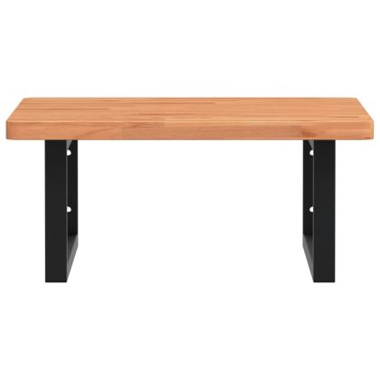 Стенен рафт за мивка, стомана и масивно дърво бук