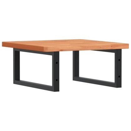 Стенен рафт за мивка, стомана и масивно дърво бук