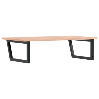 Стенен рафт за мивка, стомана и масивно дърво дъб