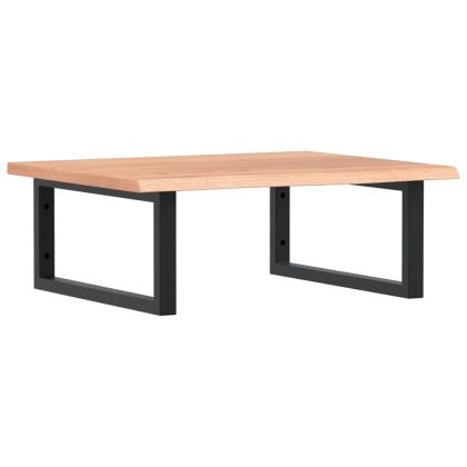 Стенен рафт за мивка, стомана и масивно дърво дъб