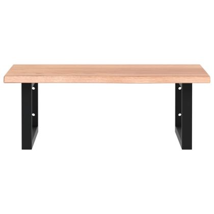 Стенен рафт за мивка, стомана и масивно дърво дъб