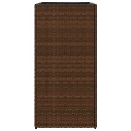 Градински плантер, кафяв, 40x40x80 см, полиратан