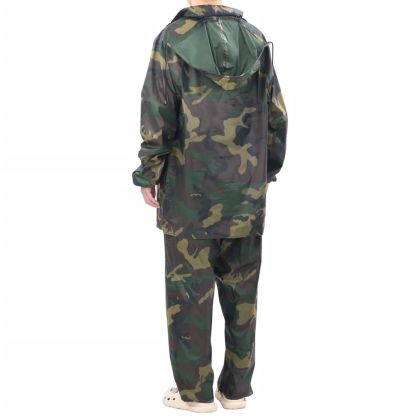 Мъжки дъждобран от две части с качулка, камуфлажен, размер ХХL