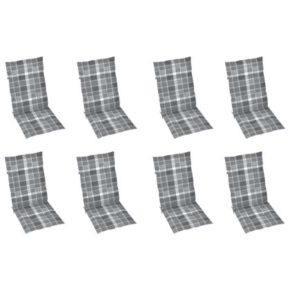 Сгъваеми градински столове с възглавници, 8 бр, акация масив