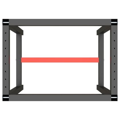Рамка за работна маса матово черно и червено 70x50x79 см метал