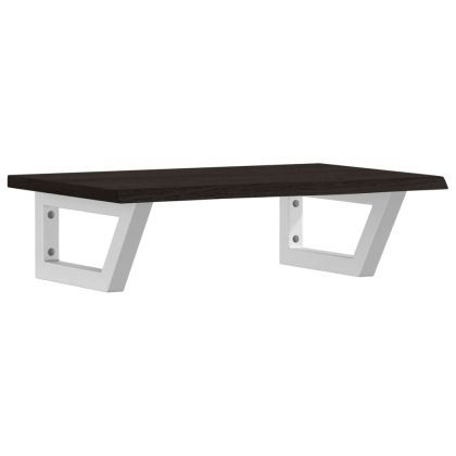 Стенен рафт за мивка, стомана и масивно дърво дъб