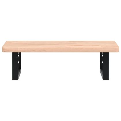 Стенен рафт за мивка, стомана и масивно дърво бук