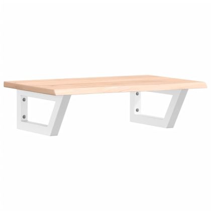 Стенен рафт за мивка, стомана и масивно дърво дъб