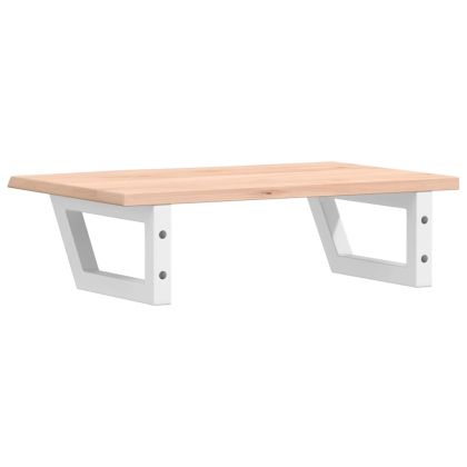 Стенен рафт за мивка, стомана и масивно дърво дъб