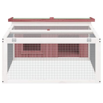 Клетка за зайци мока 117,5x97x47,5 см борово дърво масив