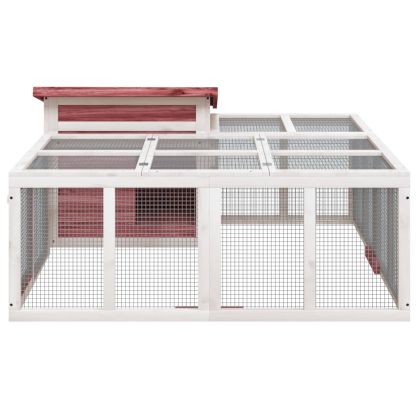 Клетка за зайци мока 144x123x67,5 см борово дърво масив