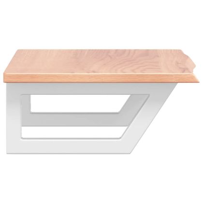 Стенен рафт за мивка, стомана и масивно дърво дъб