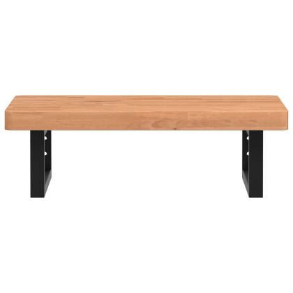 Стенен рафт за мивка, стомана и масивно дърво бук